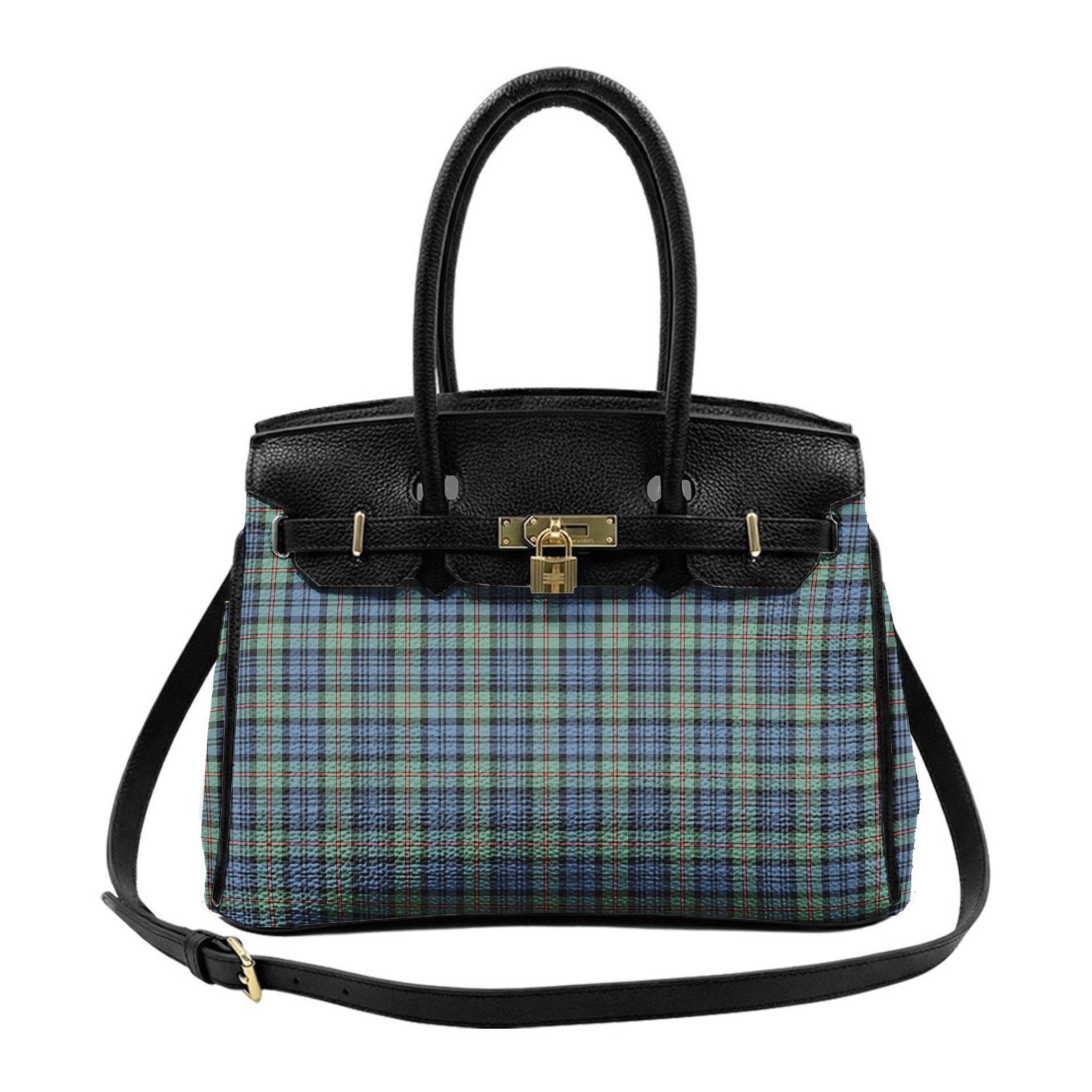 Scottish MacKinlay Ancient Tartan Lock Tote Handbag Women's Purse