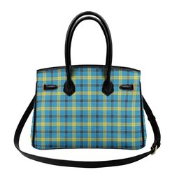 Scottish Laing Modern Tartan Lock Tote Handbag Women's Purse