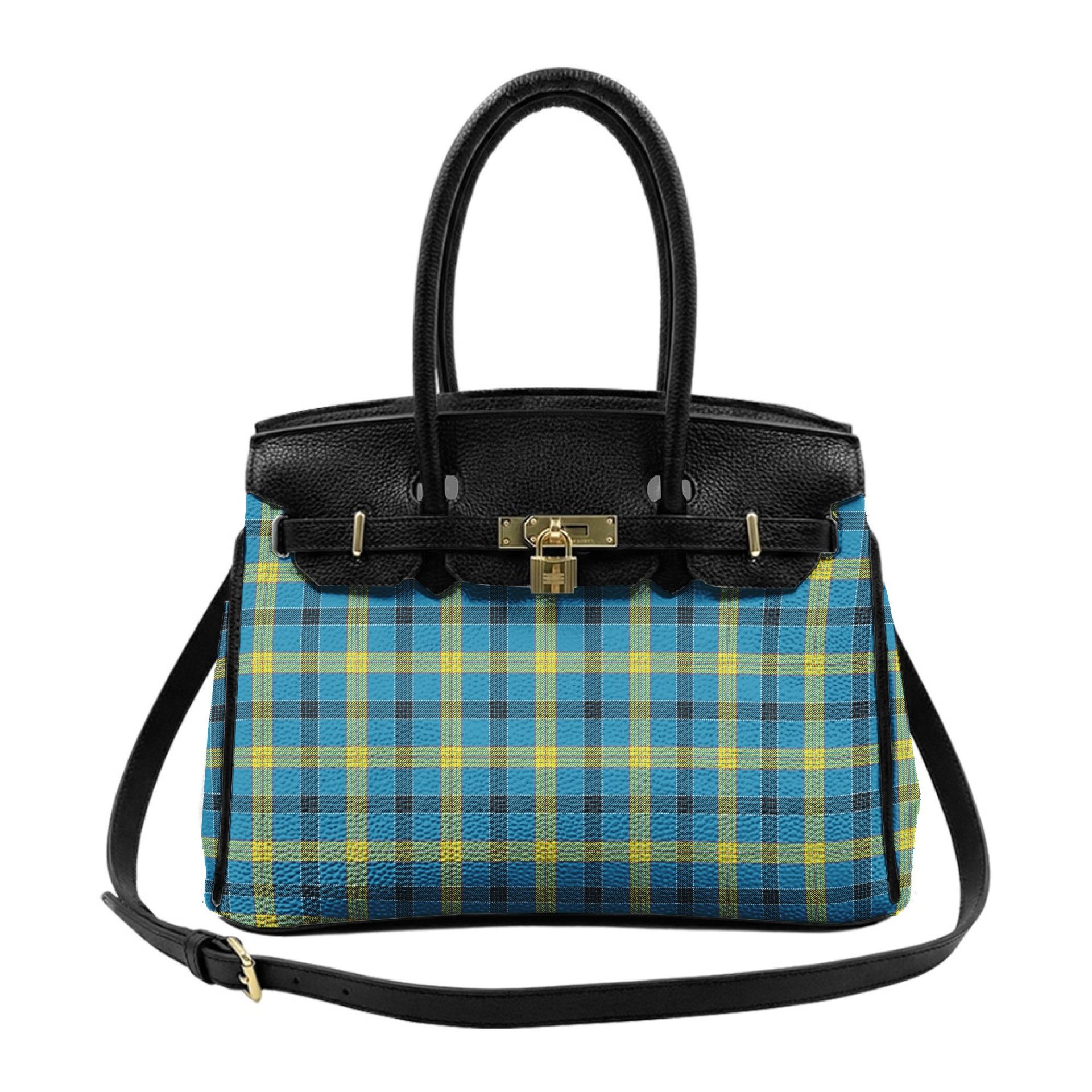 Scottish Laing Modern Tartan Lock Tote Handbag Women's Purse
