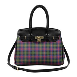 Scottish Logan Modern Tartan Lock Tote Handbag Women's Purse