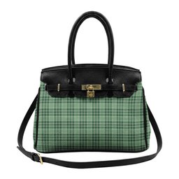 Scottish MacDonald Lord of the Isles Hunting SC Tartan Lock Tote Handbag Women's Purse