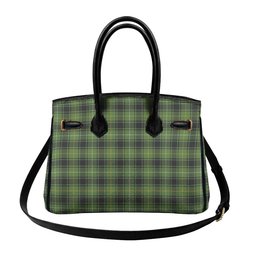 Scottish MacIvor Hunting Tartan Lock Tote Handbag Women's Purse
