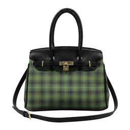 Scottish MacIvor Hunting Tartan Lock Tote Handbag Women's Purse
