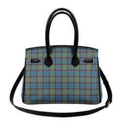 Scottish MacNicol Hunting Tartan Lock Tote Handbag Women's Purse