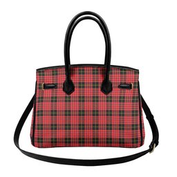 Scottish Mcquain Modern Tartan Lock Tote Handbag Women's Purse