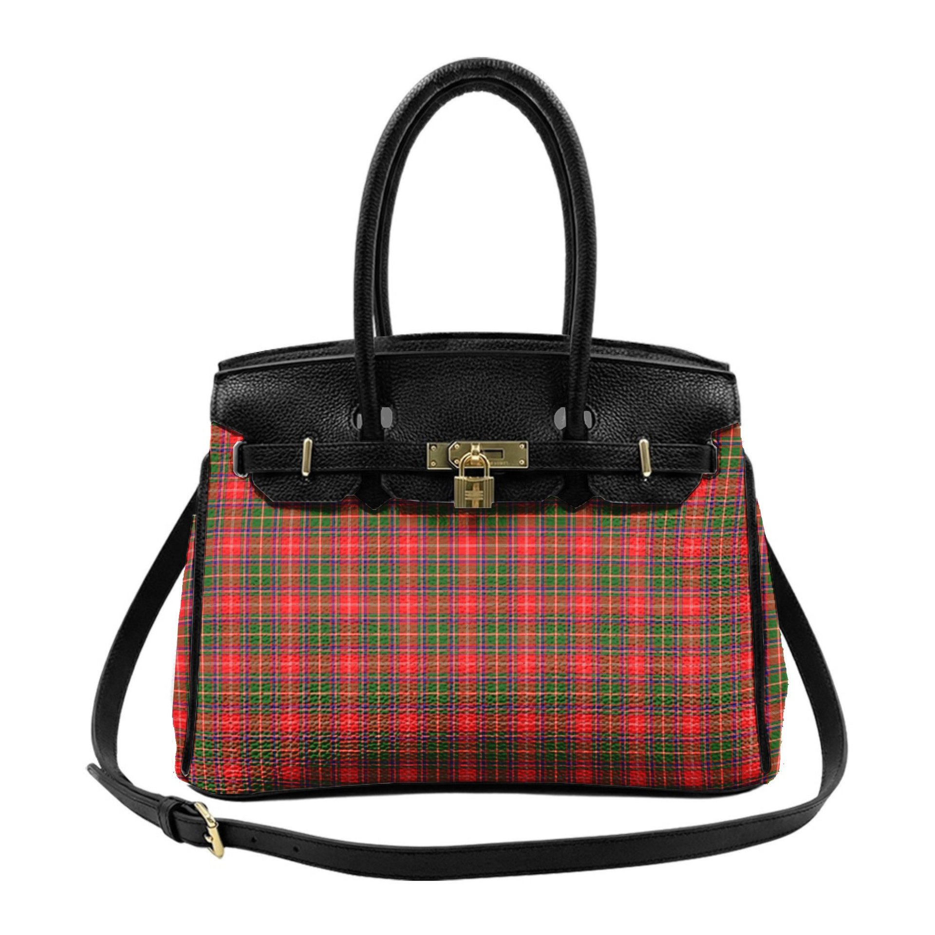 Scottish Somerville Sc Tartan Lock Tote Handbag Women's Purse