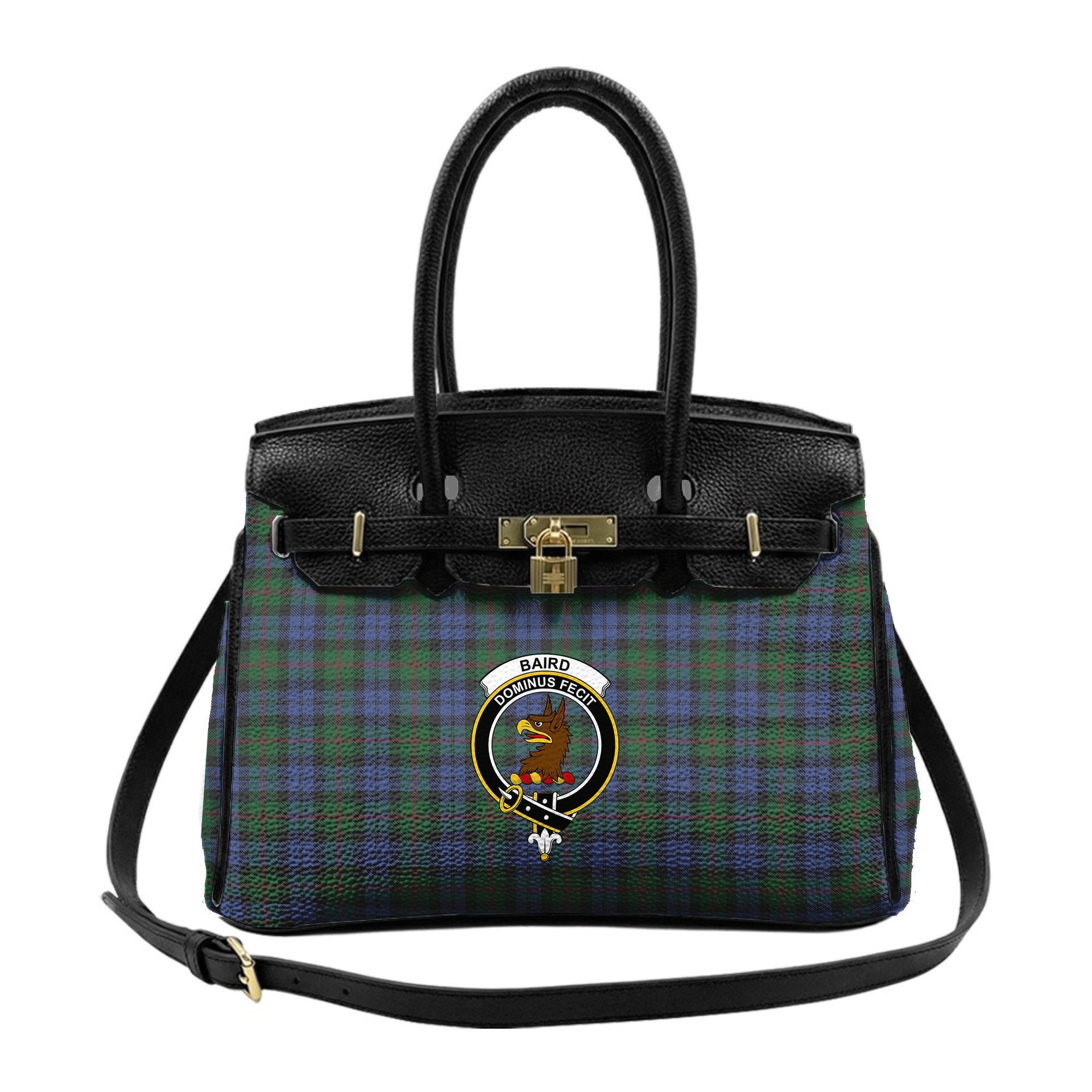 Scottish Baird Crest Tartan Lock Tote Handbag Women's Purse