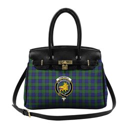 Scottish Campbell Modern Crest Tartan Lock Tote Handbag Women's Purse