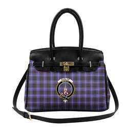 Scottish Dunlop Modern Crest Tartan Lock Tote Handbag Women's Purse