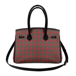 Scottish Dundas Red Crest Tartan Lock Tote Handbag Women's Purse
