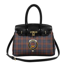 Scottish Cameron Hunting Modern Crest Tartan Lock Tote Handbag Women's Purse