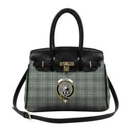 Scottish Craig Crest Tartan Lock Tote Handbag Women's Purse