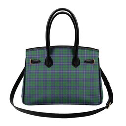 Scottish Douglas Green Wilsons Crest Tartan Lock Tote Handbag Women's Purse