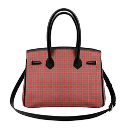 Scottish MacBean Modern Crest Tartan Lock Tote Handbag Women's Purse