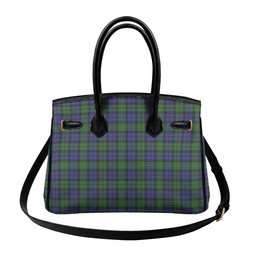 Scottish MacEwen Crest Tartan Lock Tote Handbag Women's Purse