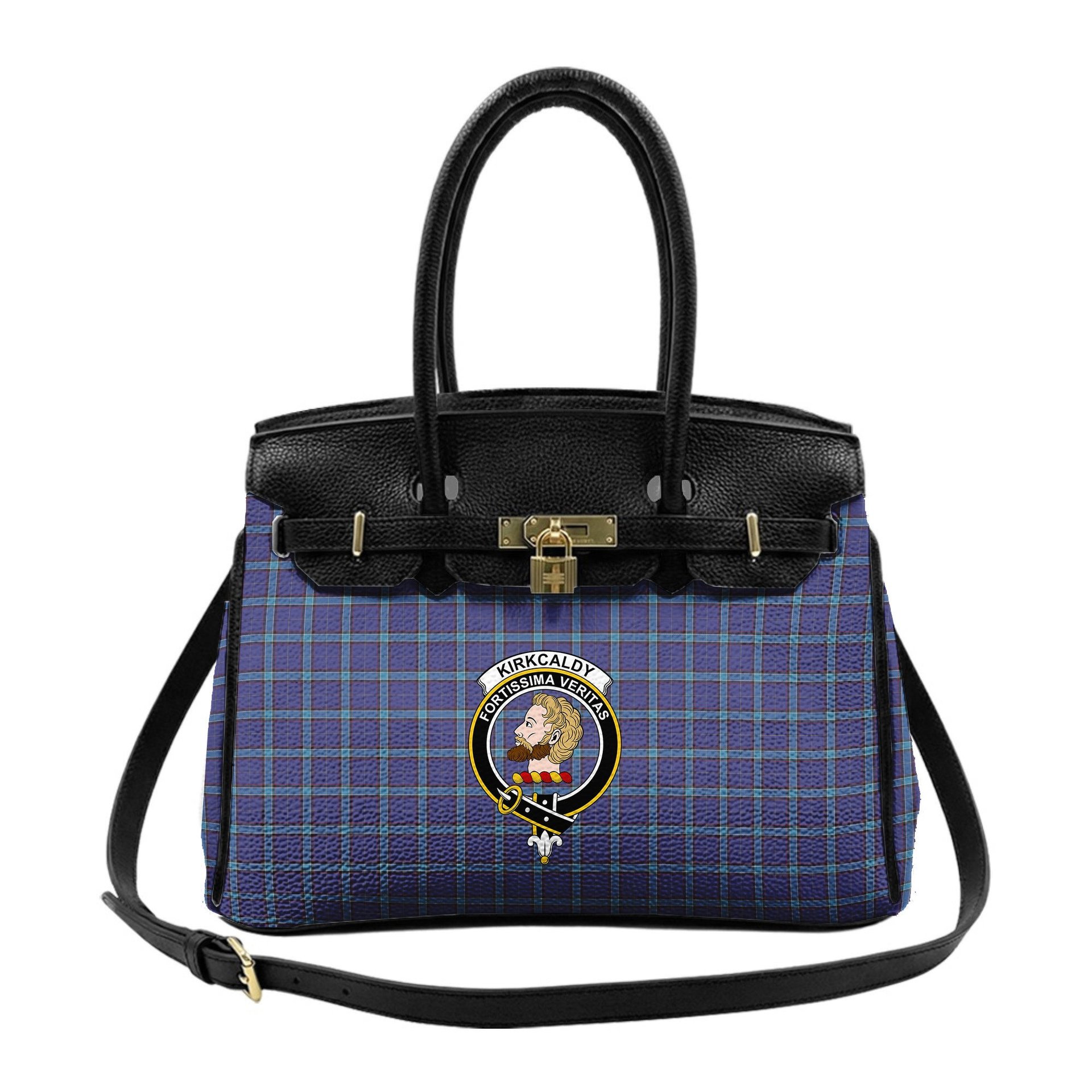 Scottish Kirkcaldy Crest Tartan Lock Tote Handbag Women's Purse
