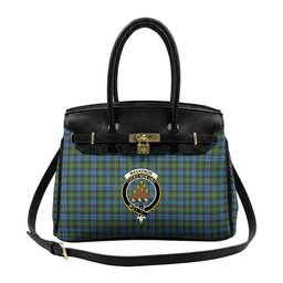Scottish Mackenzie Crest Tartan Lock Tote Handbag Women's Purse