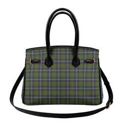 Scottish MacRae Hunting Crest Tartan Lock Tote Handbag Women's Purse
