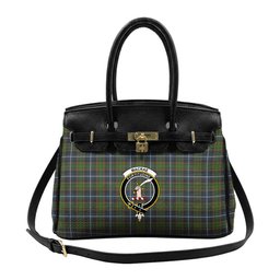Scottish MacRae Hunting Crest Tartan Lock Tote Handbag Women's Purse