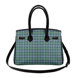 Scottish Malcolm Ancient Crest Tartan Lock Tote Handbag Women's Purse