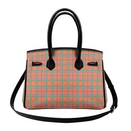 Scottish Monroe Ancient Crest Tartan Lock Tote Handbag Women's Purse