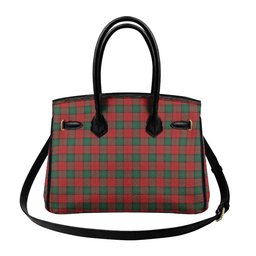 Scottish Stewart of Atholl Crest Tartan Lock Tote Handbag Women's Purse