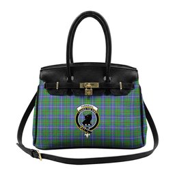 Scottish Turnbull Hunting SC Crest Tartan Lock Tote Handbag Women's Purse