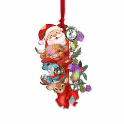 Burnett Tartan Crest Christmas Hologram Ornament Scottish Highland Cow Nessie Deer Thistle