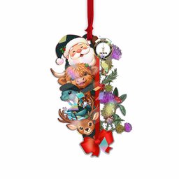 Shaw Tartan Crest Christmas Hologram Ornament Scottish Highland Cow Nessie Deer Thistle