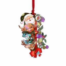 Murphy Tartan Crest Christmas Hologram Ornament Scottish Highland Cow Nessie Deer Thistle