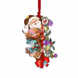 Moncrieff (Moncreiffe) Tartan Crest Christmas Hologram Ornament Scottish Highland Cow Nessie Deer Thistle