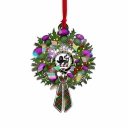 Baxter Tartan Crest Christmas Scottish Thistle Wreath Bow Hologram Ornament