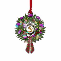 MacKintosh (McKintosh) Tartan Crest Christmas Scottish Thistle Wreath Bow Hologram Ornament