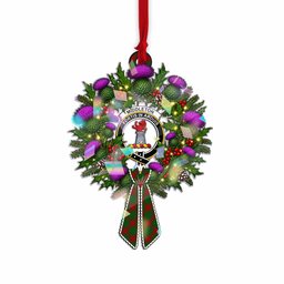 Middleton Tartan Crest Christmas Scottish Thistle Wreath Bow Hologram Ornament
