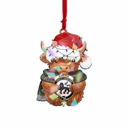 Baxter Christmas Baby Highland Coo Clan Crest Hologram Ornament