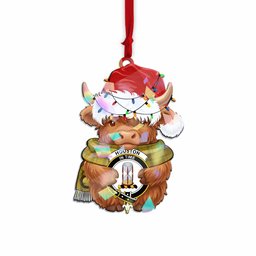 Houston Christmas Baby Highland Coo Clan Crest Hologram Ornament