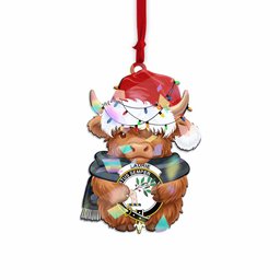 Laurie Christmas Baby Highland Coo Clan Crest Hologram Ornament