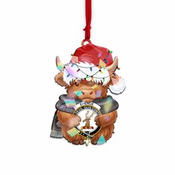 Spence (Spens) Christmas Baby Highland Coo Clan Crest Hologram Ornament