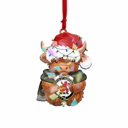 Murphy Christmas Baby Highland Coo Clan Crest Hologram Ornament