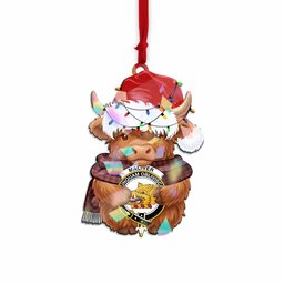 MacIver (McIver) Christmas Baby Highland Coo Clan Crest Hologram Ornament