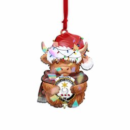 MacColl (McColl) Christmas Baby Highland Coo Clan Crest Hologram Ornament