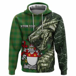 St.John Irish Clan Hoodie Irish Roots Dragon Soul
