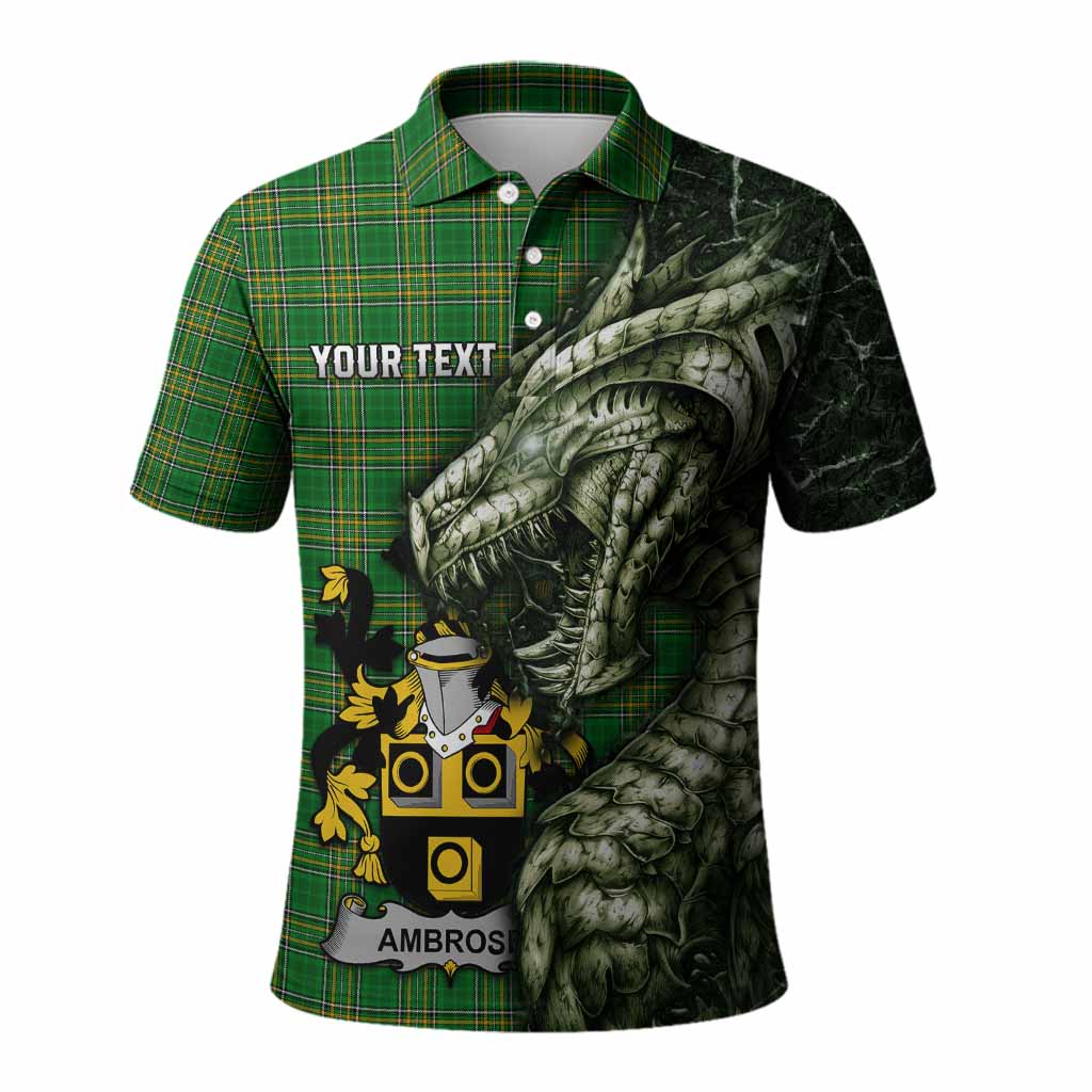 Ambrose Irish Clan Polo Shirt Irish Roots Dragon Soul