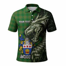 Bevens Irish Clan Polo Shirt Irish Roots Dragon Soul