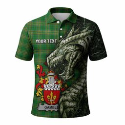 Gamble Irish Clan Polo Shirt Irish Roots Dragon Soul