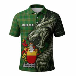 Fitz-Harris Irish Clan Polo Shirt Irish Roots Dragon Soul