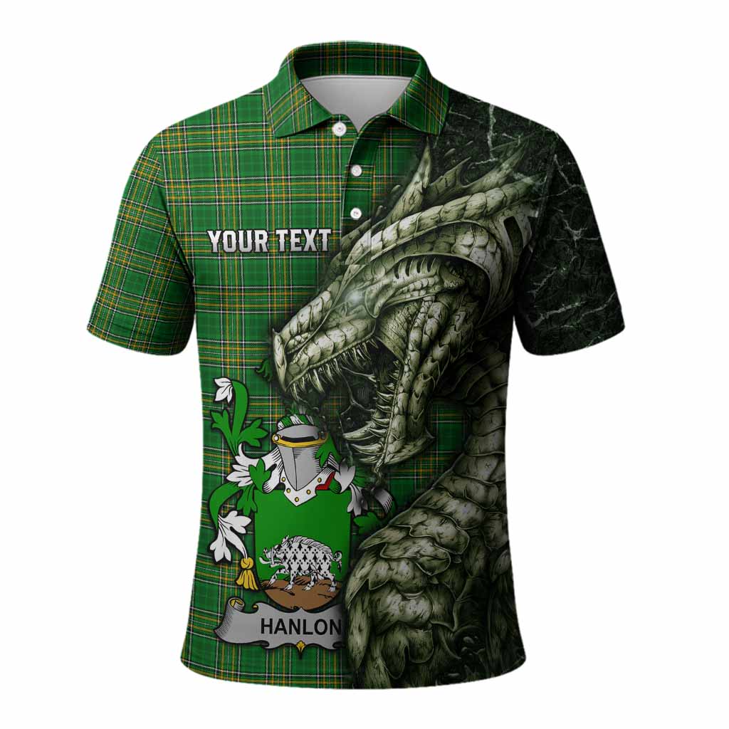 Hanlon Irish Clan Polo Shirt Irish Roots Dragon Soul