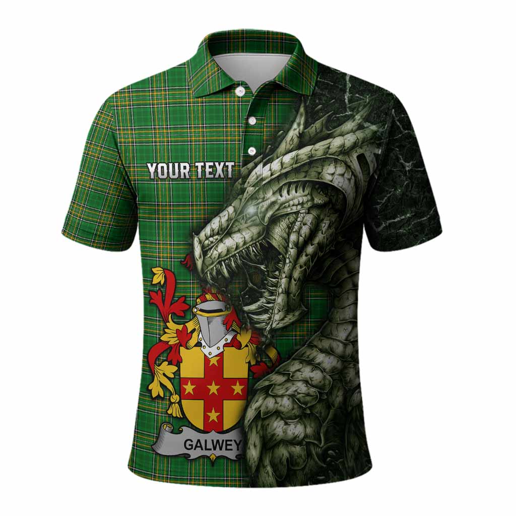 Galwey Irish Clan Polo Shirt Irish Roots Dragon Soul