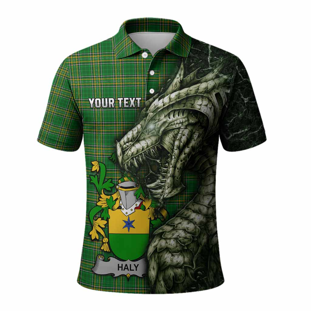 Haly O'Haly Irish Clan Polo Shirt Irish Roots Dragon Soul