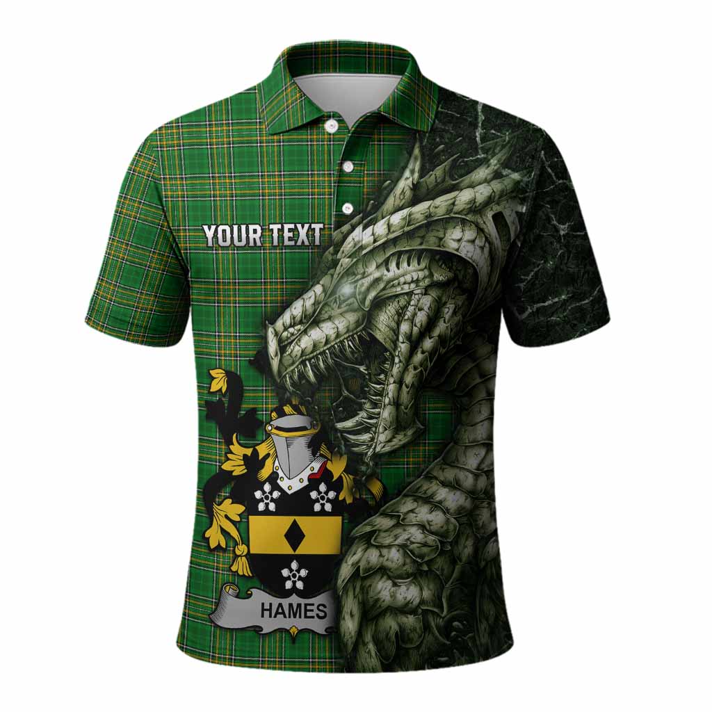 Hames Irish Clan Polo Shirt Irish Roots Dragon Soul